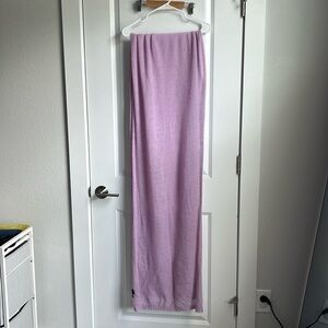 Lilac extra log cashmere wrap scarf. has a small while and a few stains